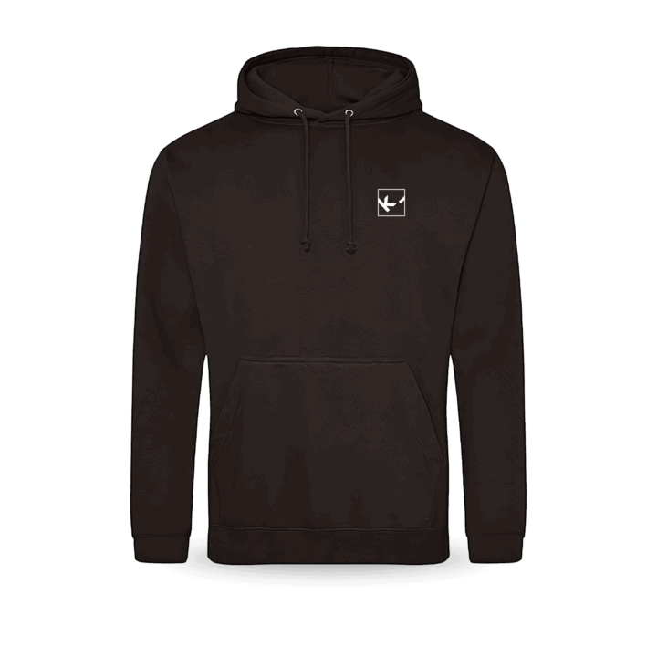 Schwarzer Hoodie mit Kängurutasche und Logo