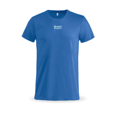 Blaues T-Shirt mit Logo-Aufdruck
