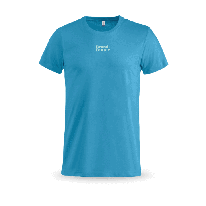 Blaues T-Shirt mit Schriftzug "Brand Butter