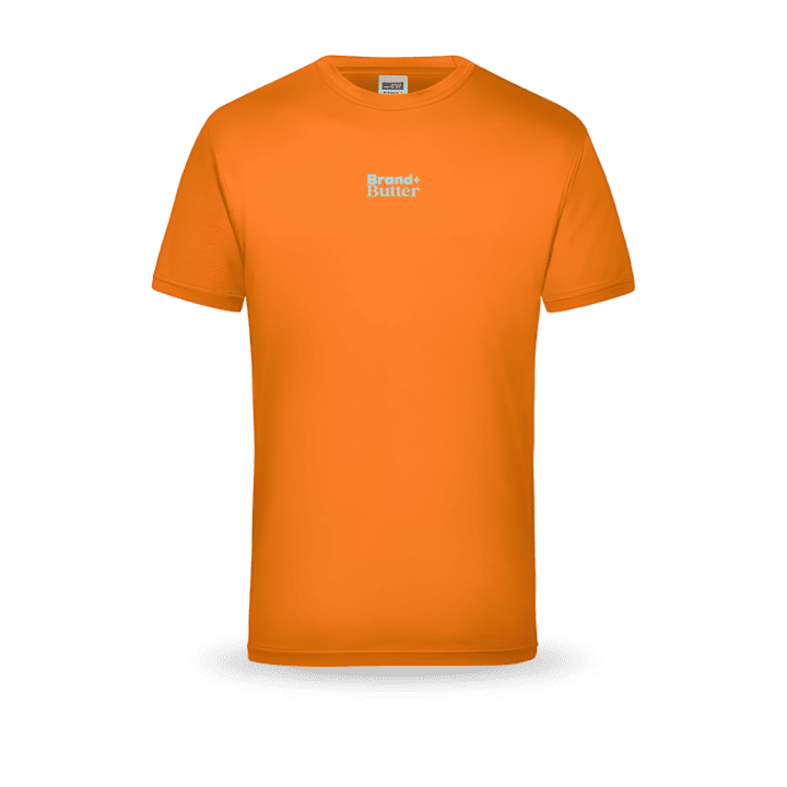 Orange T-Shirt mit kleinem Logo