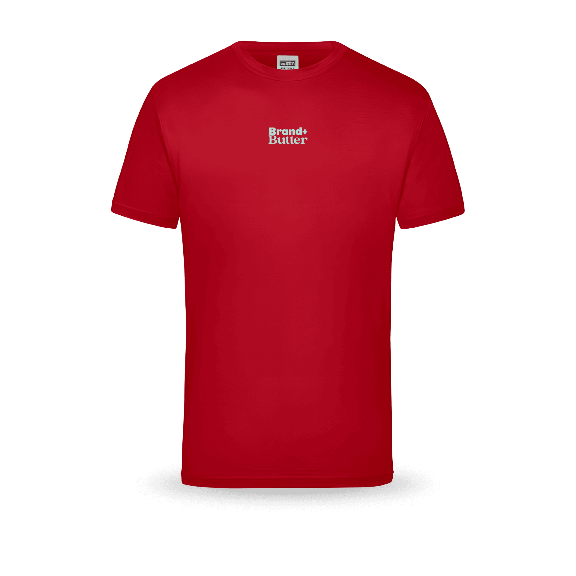 Rotes T-Shirt mit Brand Butter Logo
